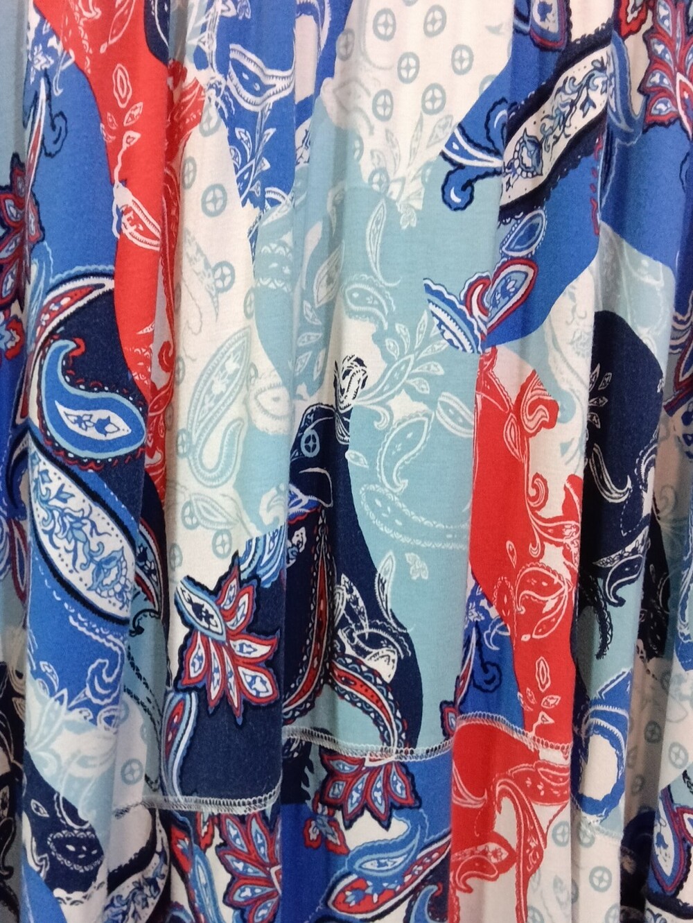 Style & Co. Paisley Print Handkerchief Hem Sundress Dress Size XL Red, white image 5